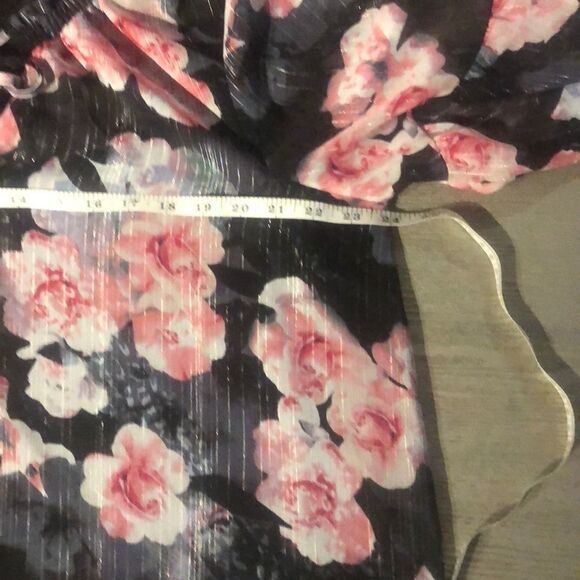 J.Lo Floral Gold Drip Blouse floral print size L - Picture 6 of 7